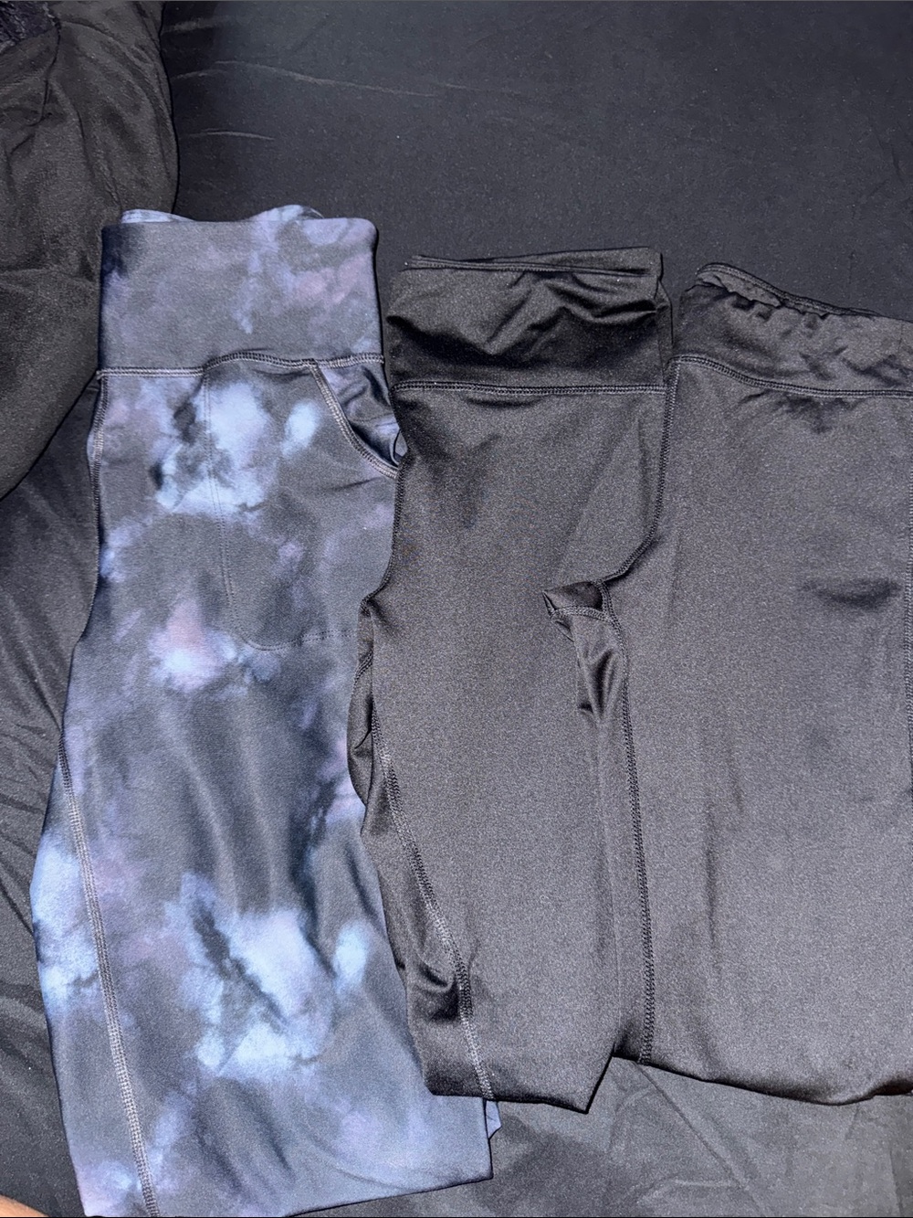 Old Navy Kids Leggings - Black & Blue Tie-Dye